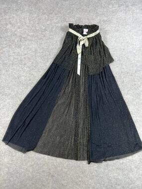 Ric Rac & Ruffles Black Gold Shimmer Witch Cape One Size 29.5" Long